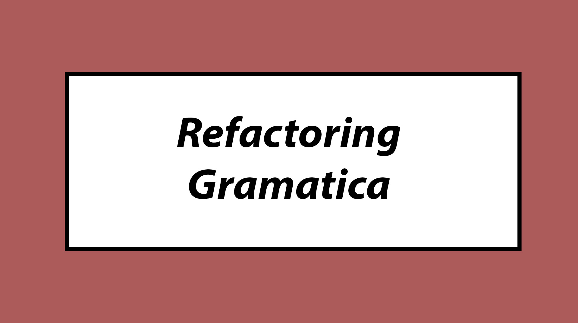 Refactoring